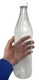 1 Litre PVC clear bottle in hand